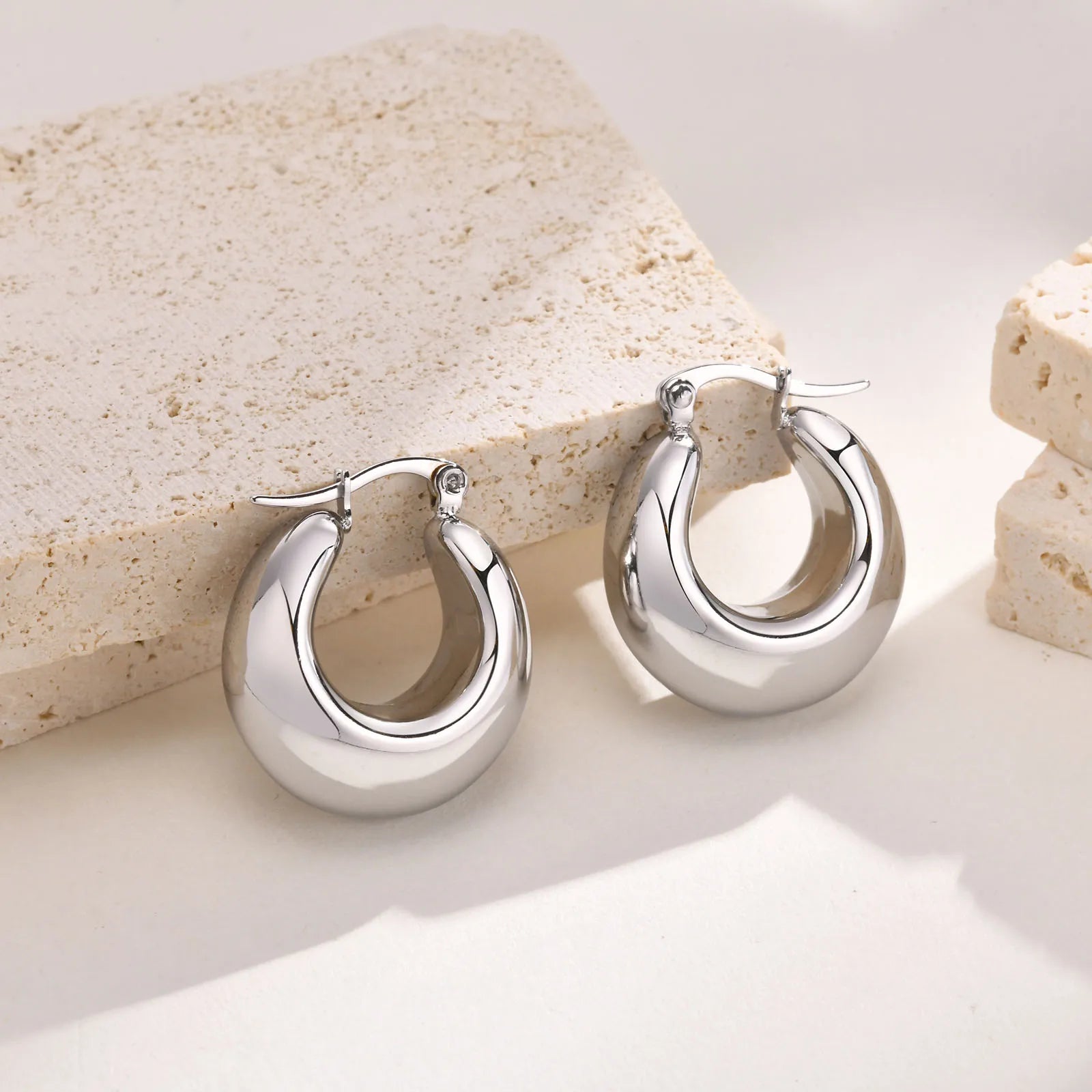 Chunky Gold Hoop Earrings