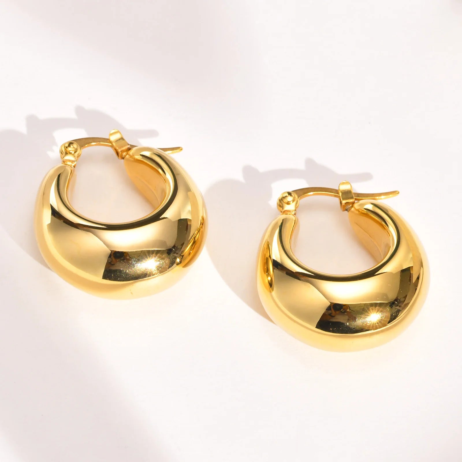 Chunky Gold Hoop Earrings