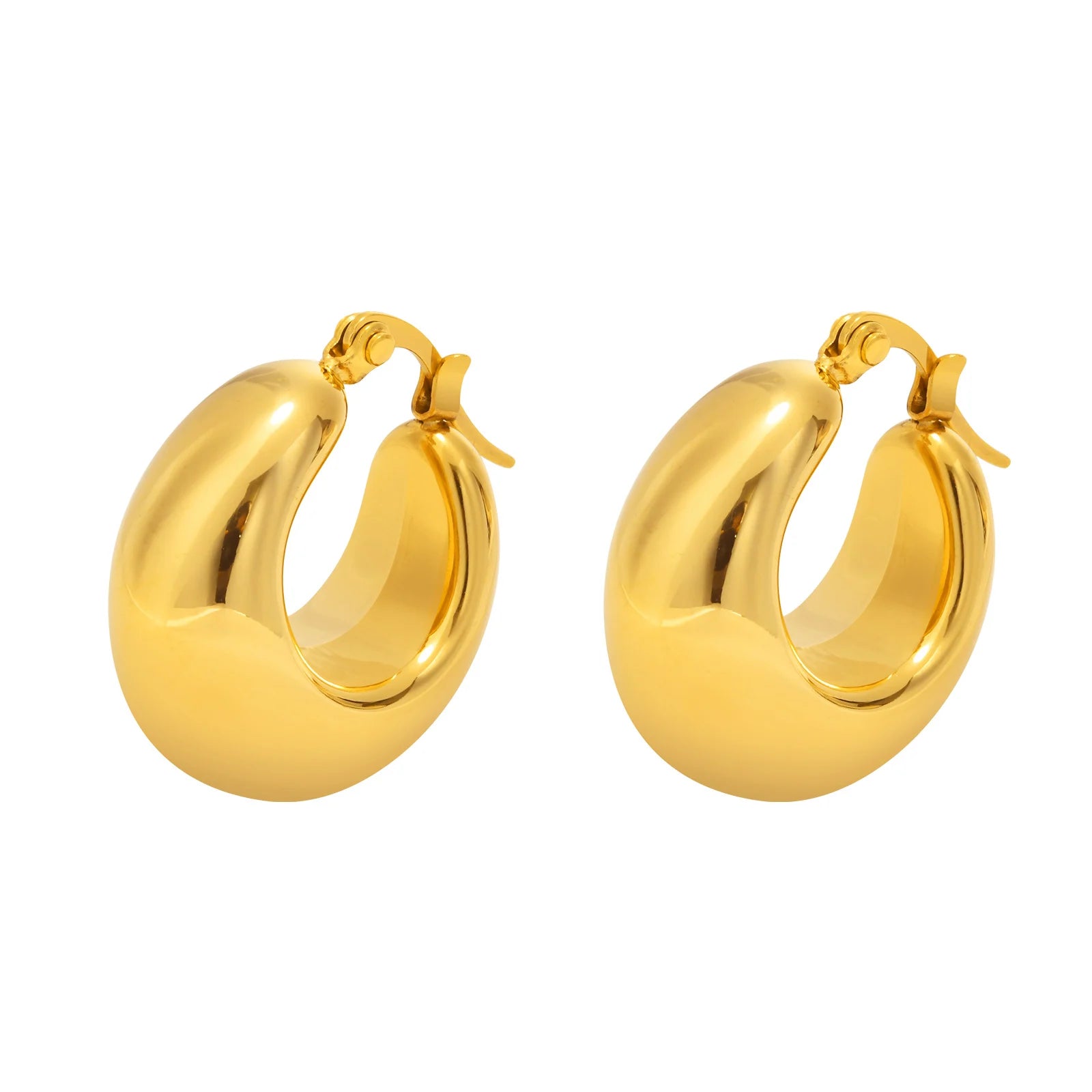 Chunky Gold Hoop Earrings
