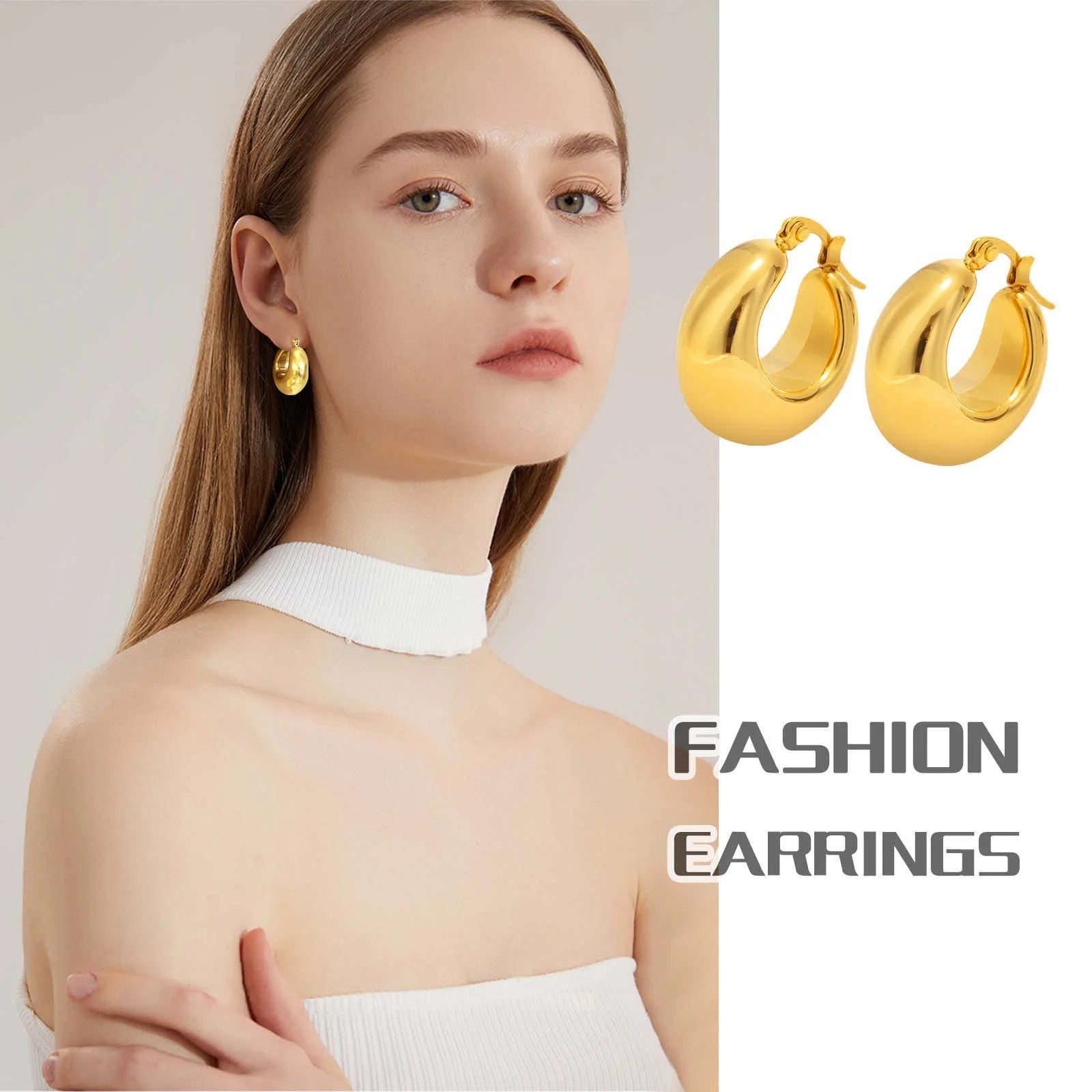 Chunky Gold Hoop Earrings