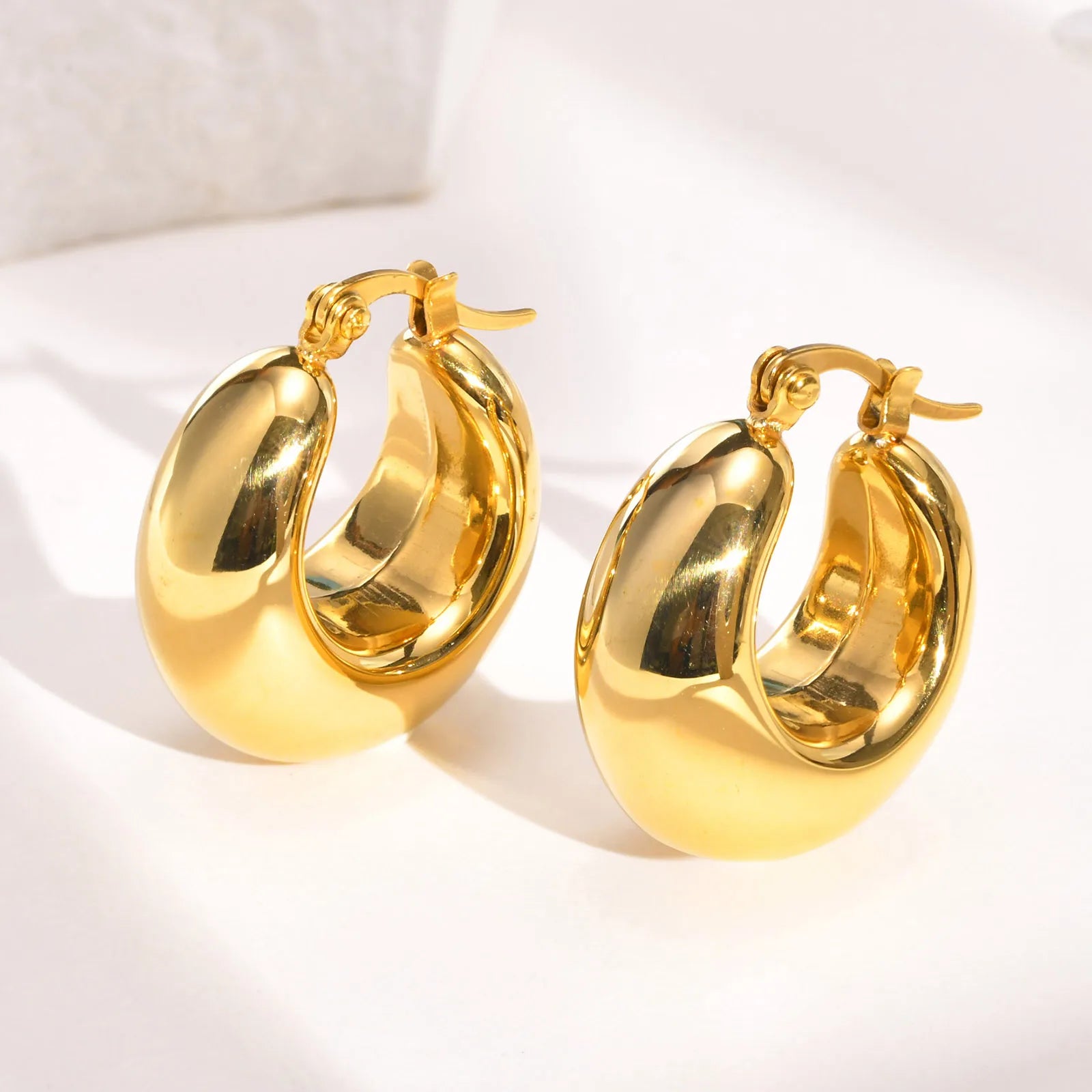Chunky Gold Hoop Earrings